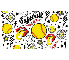 Colorful Softball Pattern Sticker Sheet, Cute Sports Decals for Laptops and Notebooks, Vibrant Baseball Graphics, Gift for Athletes