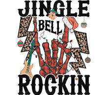 Jingle Bell Rockin Christmas Skeleton T-Shirt, Leopard Print, Santa Hat, Festive Holiday Apparel for Men and Women
