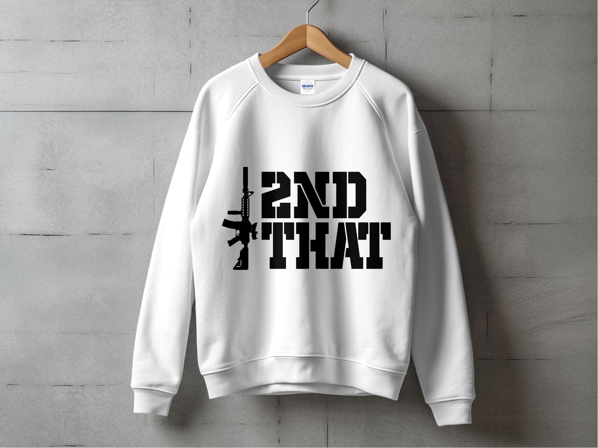 Trendy White Sweatshirt with Bold Black Graphic Text, Unisex Pullover Top