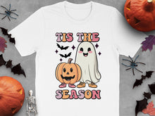 Cute Halloween T-Shirt, Pumpkin and Ghost Graphic, Seasonal Fall Apparel for All Ages
