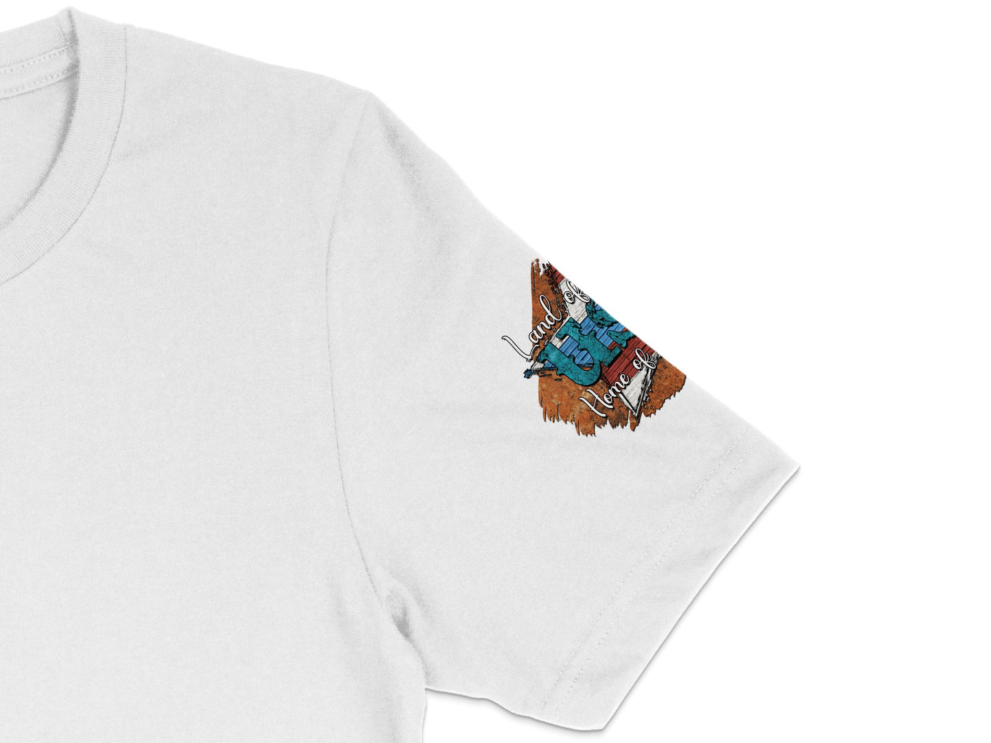 White T-Shirt with Vintage Truck Patch, Classic Car Embroidered Tee, Unisex Casual Wear