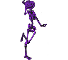 Halloween Skeleton Decor, Purple Pumpkin Head Skeleton, Spooky Wall Art, Gothic Home Decoration