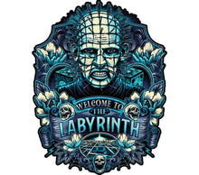 Labyrinth Inspired Gothic Art Print, Vintage Blue Skull and Roses Wall Decor, Fantasy Horror Poster