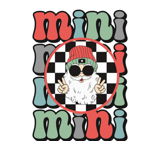 Mini Hipster Santa Claus Sticker, Cool Christmas Decal, Trendy Holiday Graphics, Funky Santa Label