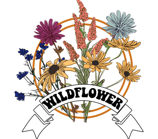 Wildflower Bouquet Art Print, Vintage Floral Illustration, Botanical Wall Decor, Colorful Flower Poster
