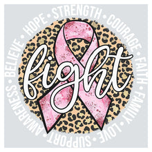 a leopard print with a pink ribbon on it