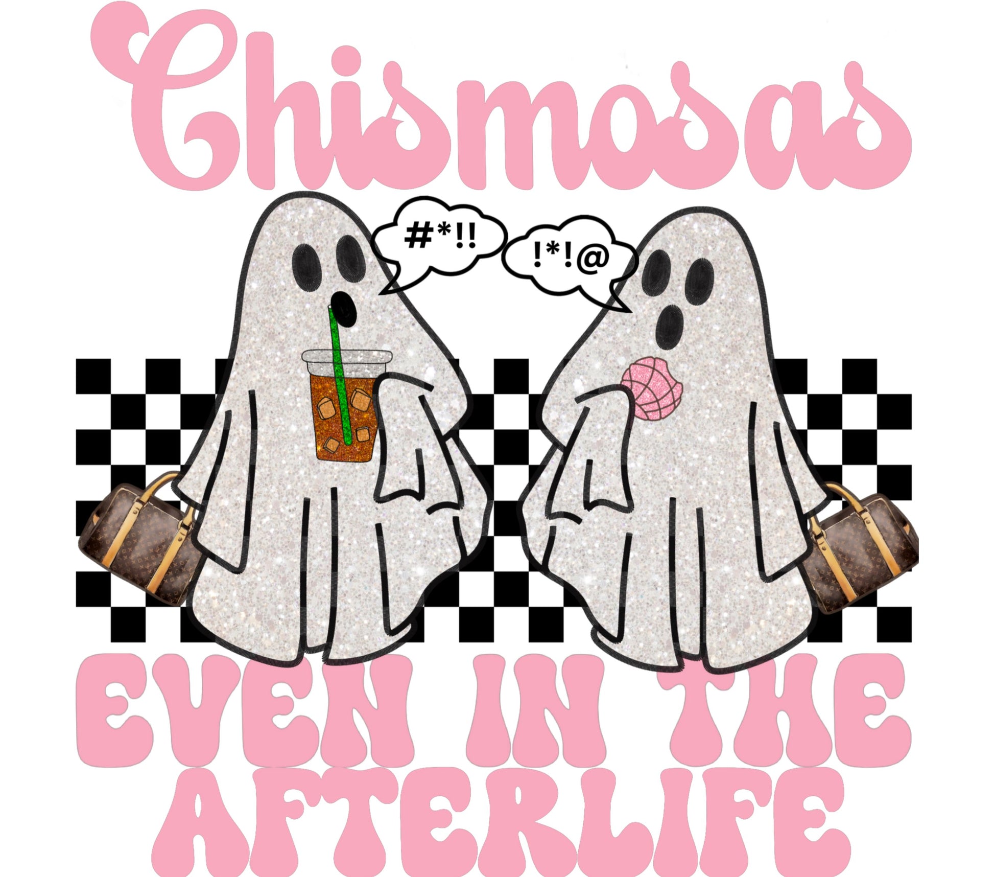 Chismosas Ghosts Print, Even in the Afterlife, Fun Wall Art, Cute Ghost Illustration, Unique Home Decor, Conversation Starter Art Piece