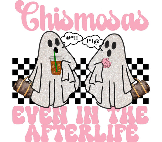 Chismosas Ghosts Print, Even in the Afterlife, Fun Wall Art, Cute Ghost Illustration, Unique Home Decor, Conversation Starter Art Piece