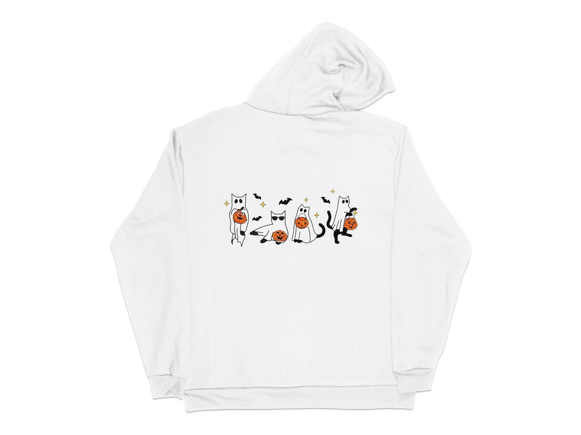 Cute Cat Halloween Hoodie, Funny Ghost Cat Sweatshirt, Unisex Fall Clothing