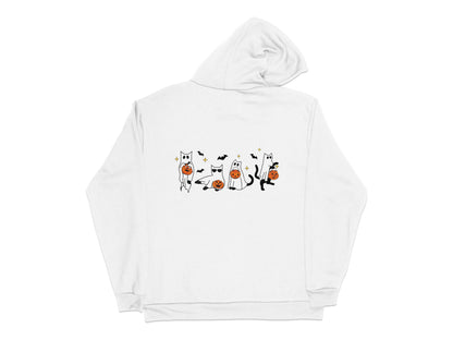 Cute Cat Halloween Hoodie, Funny Ghost Cat Sweatshirt, Unisex Fall Clothing