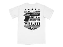 Men's White Graphic T-Shirt - High-Speed Wireless Communication Device, Funny Tee