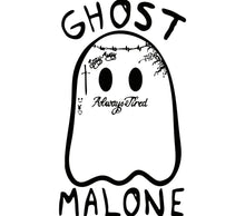 Ghost Malone Always Tired Cute Spooky Halloween Graphic White Ghost Illustration T-Shirt Design