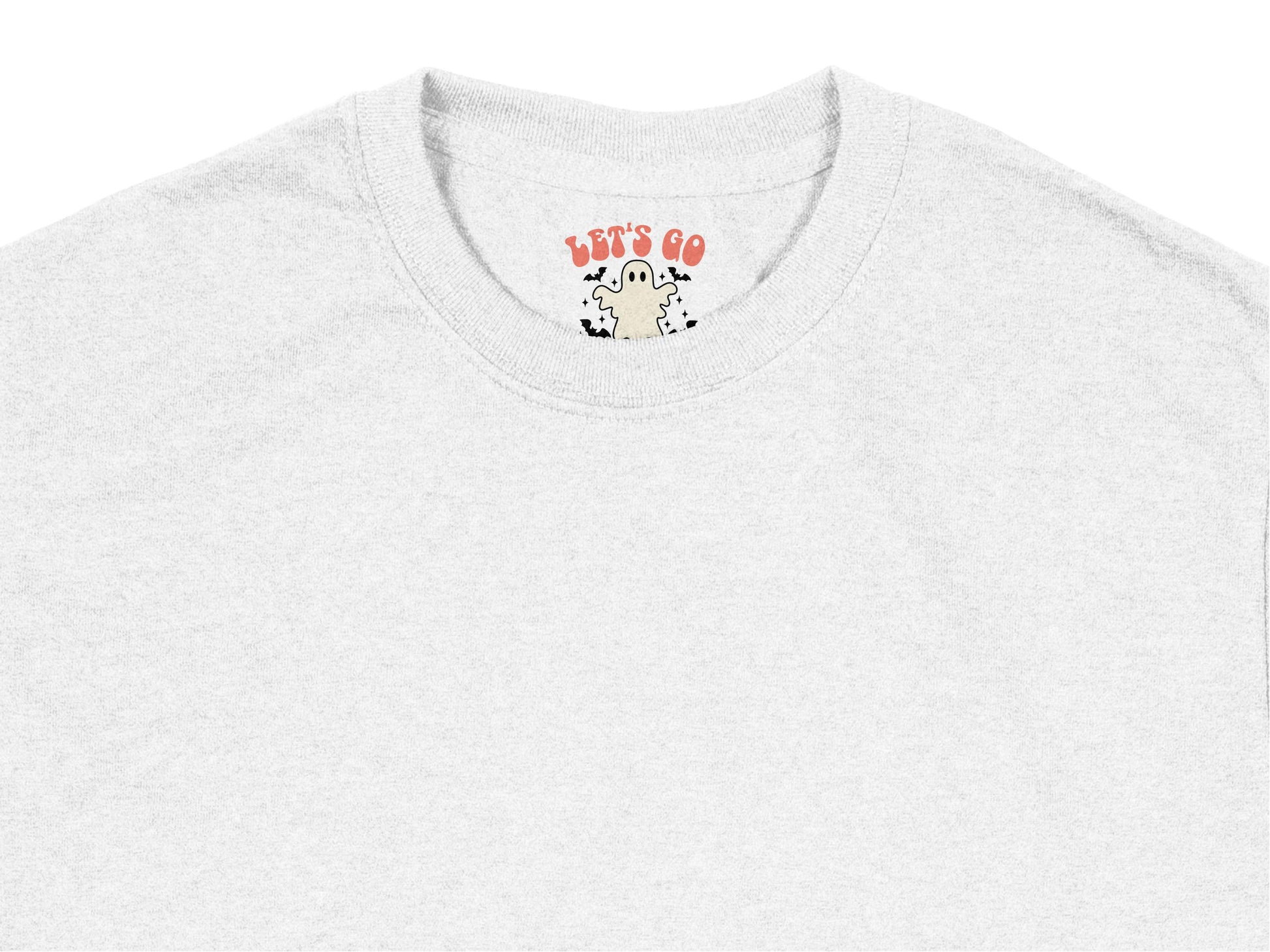 Cute Ghost Halloween T-Shirt, Let's Go Spooky White Tee, Casual Fall Fashion, Gift for Friends