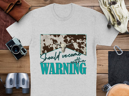 Vintage Airplane Graphic T-Shirt, Retro Style 'Should Come With A Warning' Tee, Casual Unisex Shirt Design
