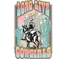 Long Live Cowgirls Vintage Style Poster, Western Cowboy Art Print, Retro Desert Horse Illustration, Rodeo Home Decor