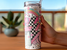 Colorful Geometric Pattern Travel Tumbler, Insulated Coffee Cup, Floral and Abstract Design, Reusable Drinkware, Unique Gift Idea