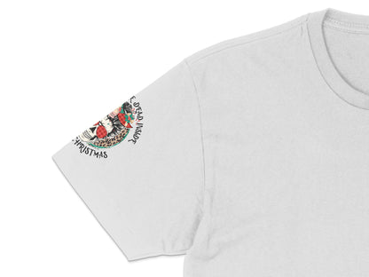 White T-Shirt with Merry Christmas Print, Holiday Graphic Tee, Casual Winter Apparel