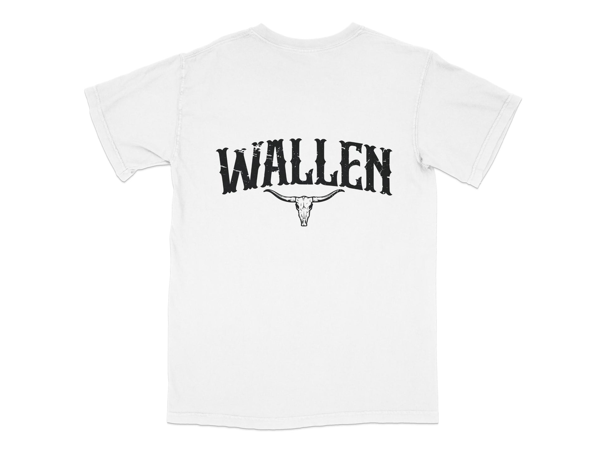 Wallen Bull Skull Graphic T-Shirt, White Cotton Tee, Unisex Casual Fashion, Streetwear Style Top