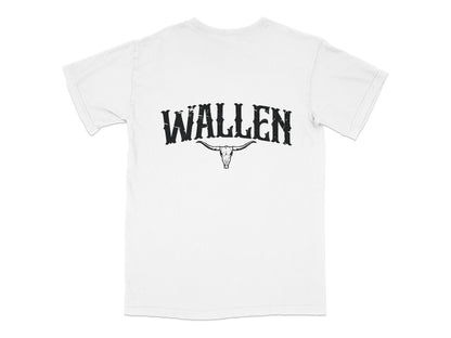Wallen Bull Skull Graphic T-Shirt, White Cotton Tee, Unisex Casual Fashion, Streetwear Style Top