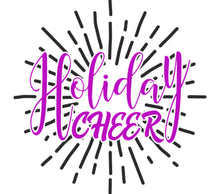 Holiday Cheer Festive Wall Art, Purple and Black Graphic Print, Modern Home Decor, Seasonal Celebration Sign