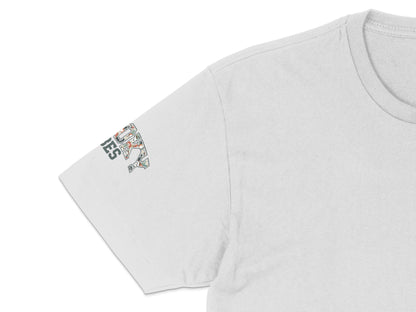 Trendy White T-Shirt with Colorful Abstract Art Print, Casual Summer Top, Unisex Fashion Tee