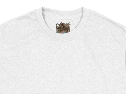 Viking Helmet Embroidered T-Shirt, Norse Mythology Inspired Casual Wear, Men's Fashion, Unique Gift Idea