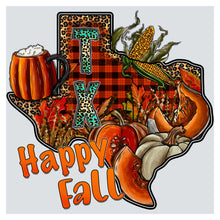 a drawing of a happy fall with pumpkins, corn on the cob,