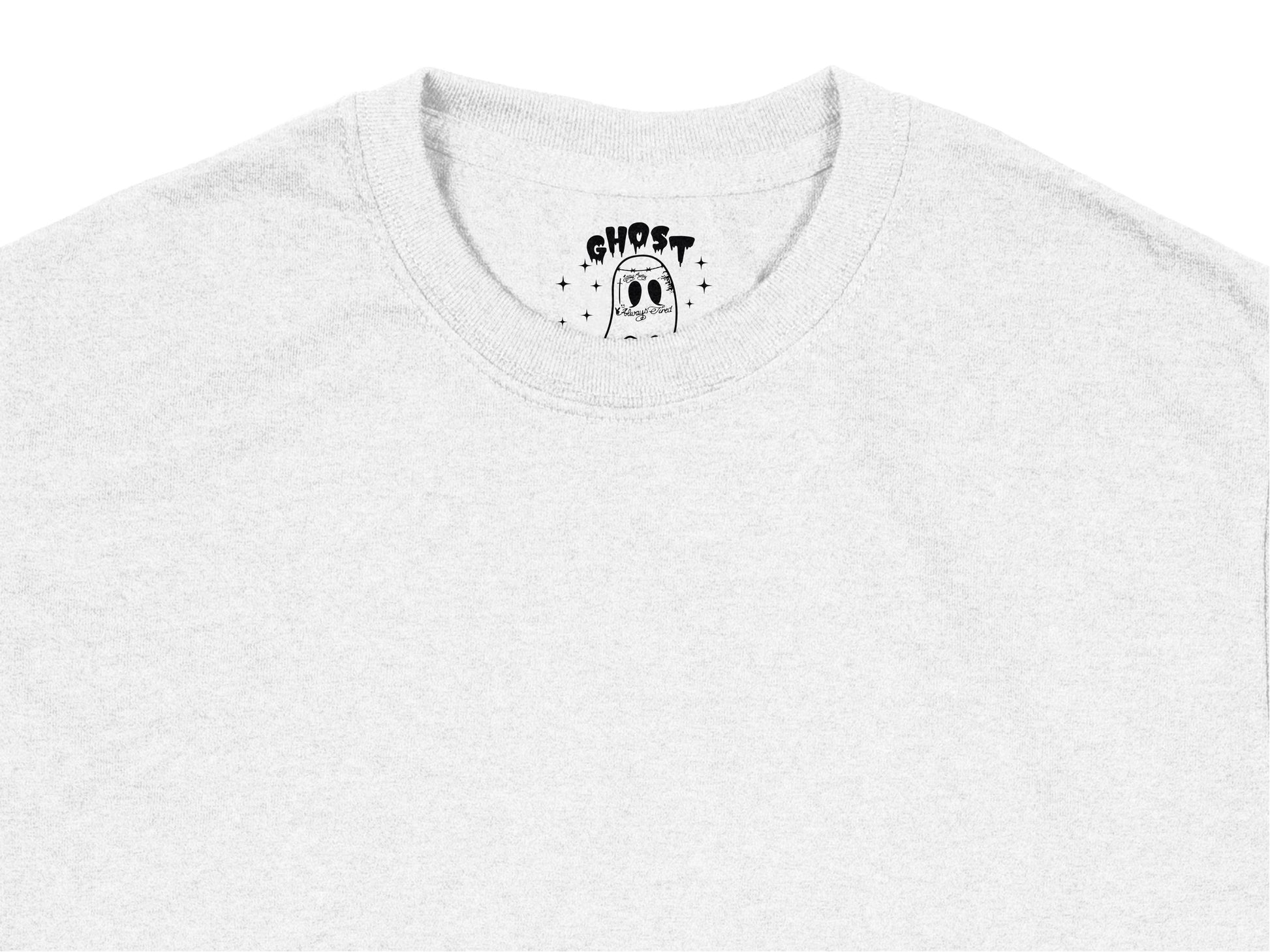 Cute Ghost Graphic T-Shirt, Minimalist White Tee, Halloween Casual Top, Spooky Fun Apparel for All Ages