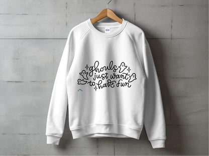 Ghosts Just Want to Have Fun Sweatshirt, Cute Halloween Crewneck, Spooky Casual Pullover, Fall Fashion Top, Ghost Graphic Sweater