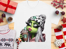 Trendy Character T-Shirt, Starbucks-Inspired Animated Fashion, Casual White Tee, Unique Gift Idea