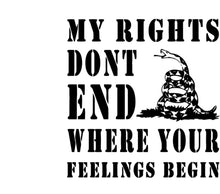 My Rights Don't End Quote T-Shirt, Snake Graphic Tee, Liberty Slogan Shirt, Black and White