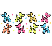 Colorful Balloon Dog Wall Art Print, Kids Room Decor, Nursery Colorful Illustration, Playroom Artwork, Cute Cartoon Animals
