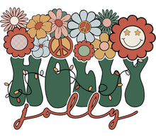 Colorful Hippie Flower Art Print, Retro Peace Sign Floral Wall Decor, Jolly Vintage Style Illustration