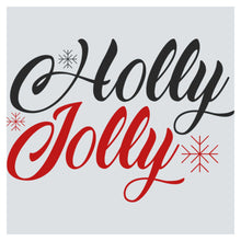 the word holly jolly written in red and black