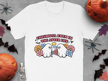 Chismosa Even in the Afterlife Ghost T-Shirt, Cute Halloween Graphic Tee, Floral Ghosts, Women's Spooky Casual Wear