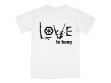 Love to Bang T-Shirt, White Cotton Tee, Drummer Music Graphic, Unisex Fashion Shirt