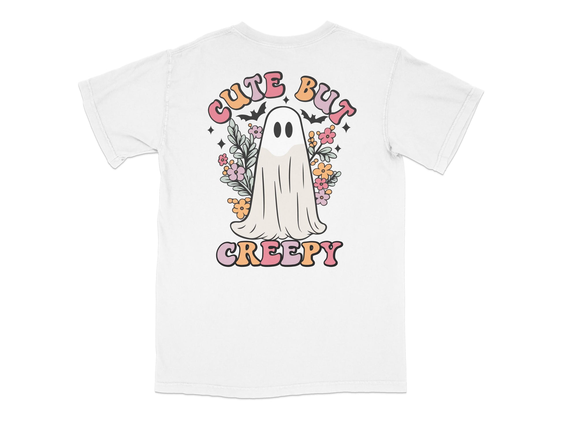 Cute But Creepy Ghost T-Shirt, Unisex Graphic Tee, Floral Ghost Design, Casual Halloween Apparel