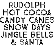 Rudolph Hot Cocoa Candy Canes Snow Days Jingle Bells and Santa Holiday Wall Art Print