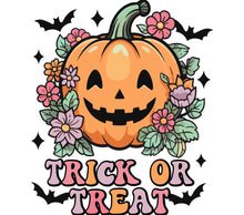 Halloween Pumpkin Sticker, Trick or Treat Floral Decal, Autumn Seasonal Decor, Cute Jack-o-Lantern Design
