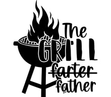 The Grillfather BBQ Funny Apron, Father's Day Grilling Gift, Barbecue Graphic Apron for Dad, Black and White Grill Design, Flame Artwork