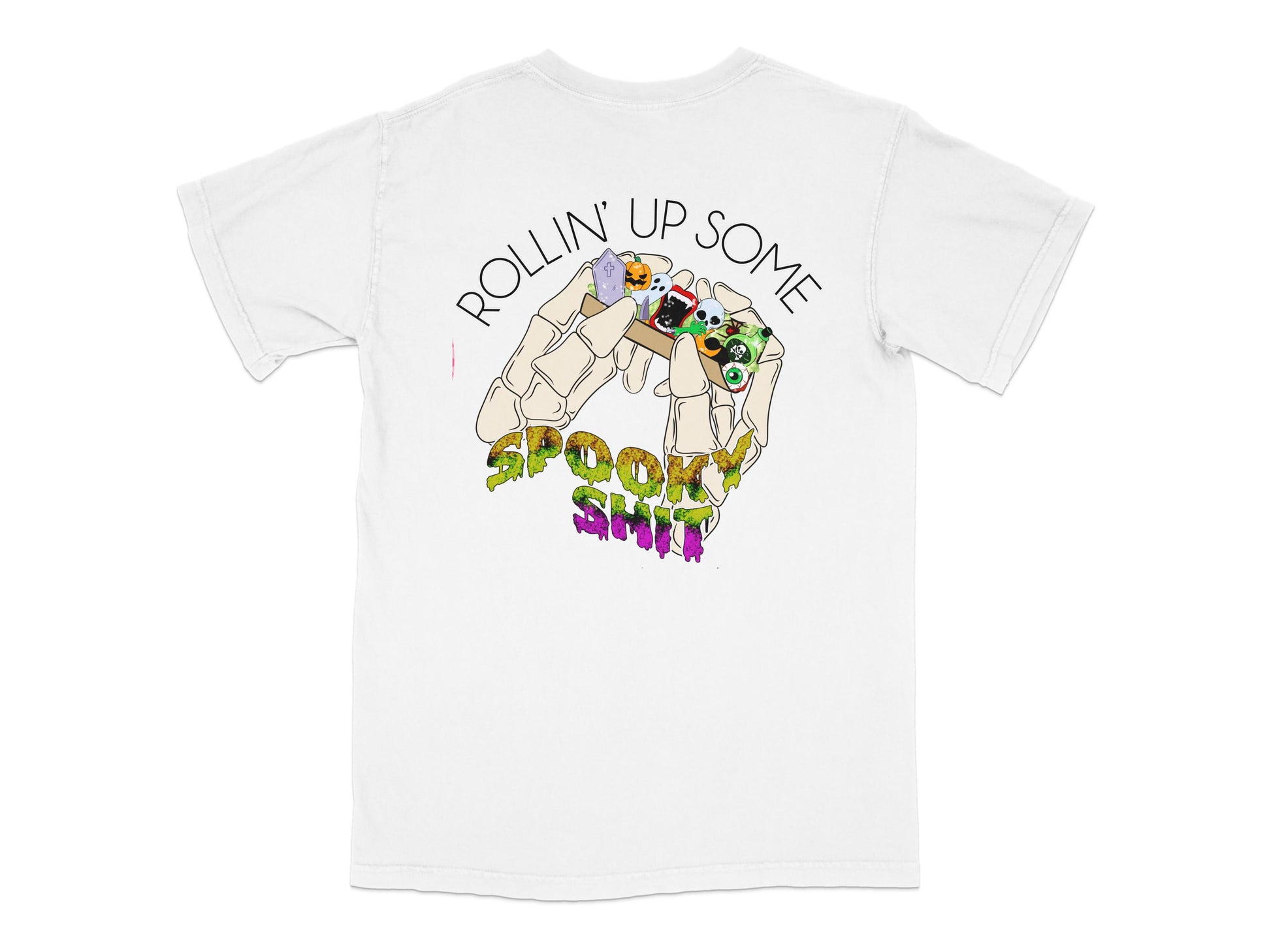 Funny Spooky Shirt, Rollin' Up Some Spooky Sushi, Halloween Graphic Tee, Casual White T-Shirt