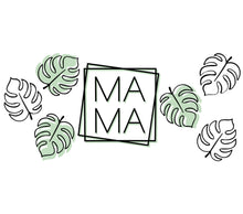Tropical Mama Wall Art, Green Monstera Leaf Print, Modern Home Decor, Minimalist Typography Poster