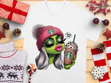 Zombie Girl Starbucks Coffee Winter Graphic T-Shirt, Unique Holiday Gift, Hipster Fashion Tee
