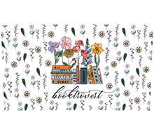 Floral Book Lover Tote Bag, Bookworm Gift, Literary Canvas Bag, Spring Flowers and Books Pattern, Reader's Shopping Tote