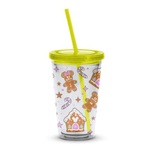 Gingerbread Holiday Tumbler with Straw, Insulated Travel Cup, Christmas Gift, Kid-Friendly Drinkware, Festive Design