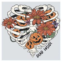 a drawing of a skeleton with flowers in it