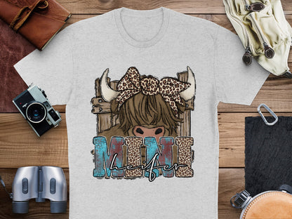 Leopard Bow Mom Life T-Shirt, Cute Graphic Tee, Casual Women's Fashion Top, Trendy Mom Gift Idea