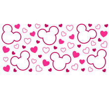 Pink Mickey Mouse Hearts Pattern Wallpaper, Cute Disney Inspired Wall Decor for Nursery and Playroom
