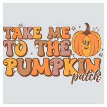 a pumpkin saying take me to the pumpkin patch