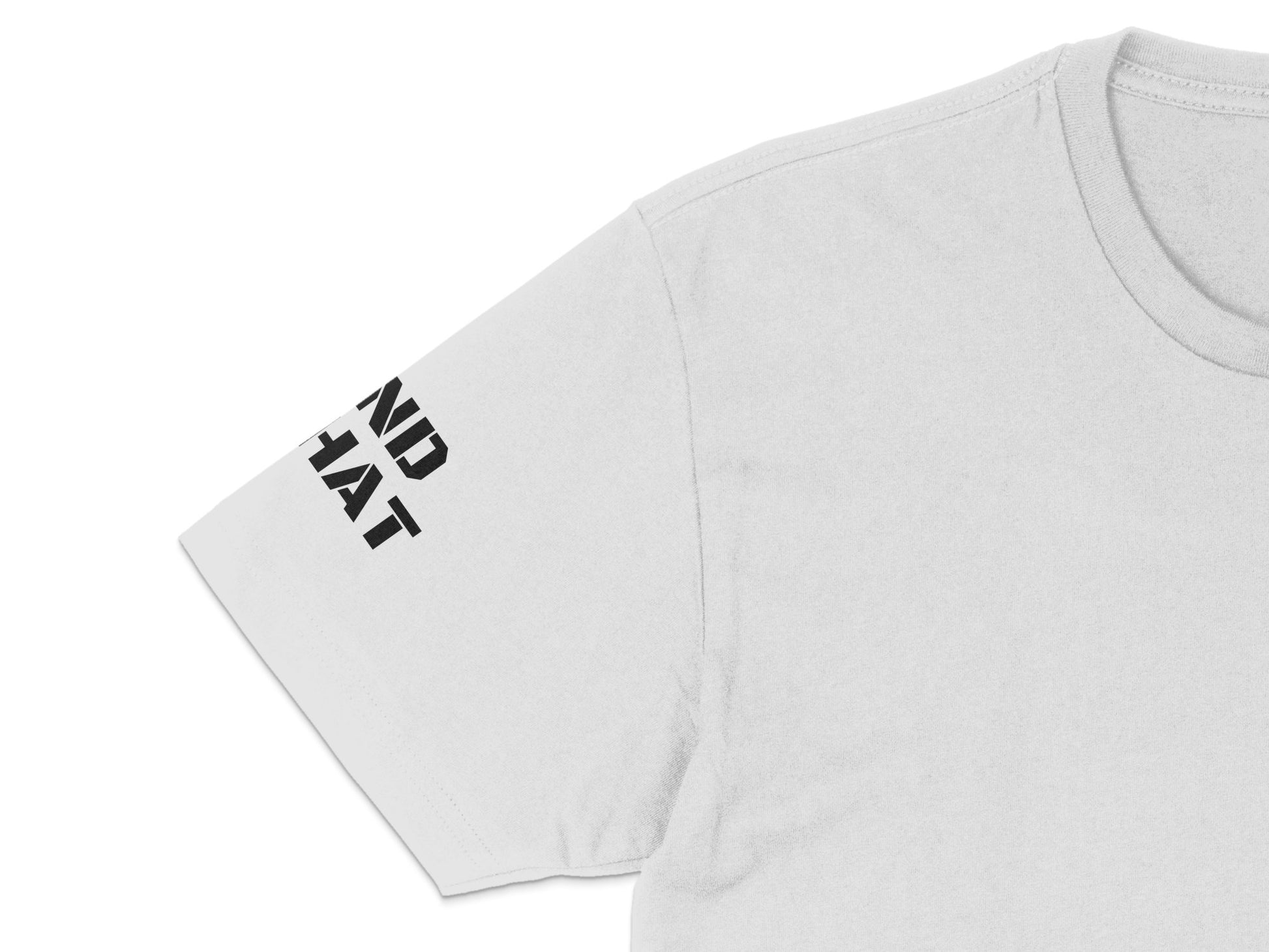 Minimalist White T-Shirt with Black Text 'NO HAT' - Casual Unisex Tee, Simple Typography Design, Modern Fashion Top